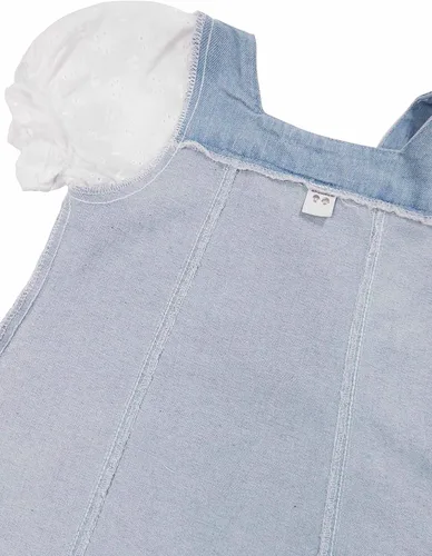 Miniatura 11 de KIDSCOOL SPACE Bebé Niña Corazón Rojo Lentejuelas Decoración Verano Manga Corta Vestido Denim