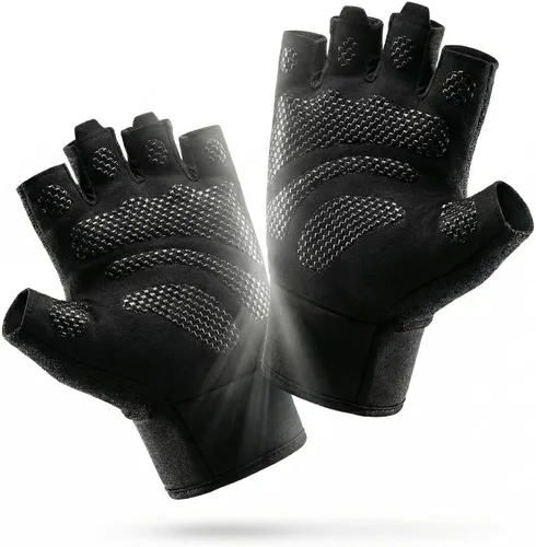sunnex Guantes de levantamiento de pesas con soporte extendido para la muñeca, guantes de gimnasio acolchados de silicona de alto agarre para