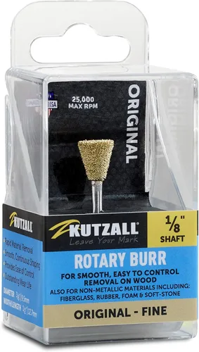 Kutzall Rebaba giratoria original Dove Tail, eje de 1⁄8 pulgadas, broca de talla de madera fina para Dremel, Foredom, DeWalt, Milwaukee. Carburo de