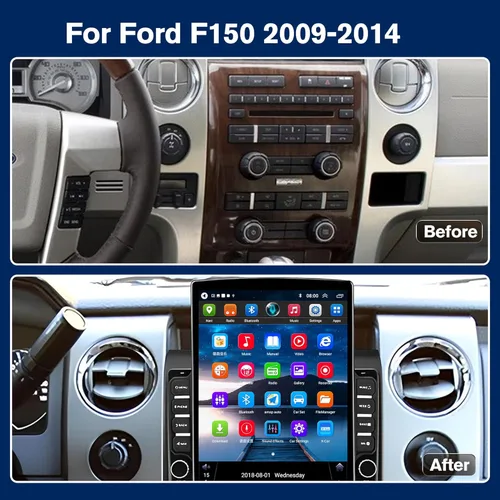 Miniatura 3 de 【4G+64GB】 Radio de Coche Estéreo con Apple Carplay Inalámbrico y Android Auto para Ford F150 2009-2014, Radio con Pantalla Táctil IPS de 9.7