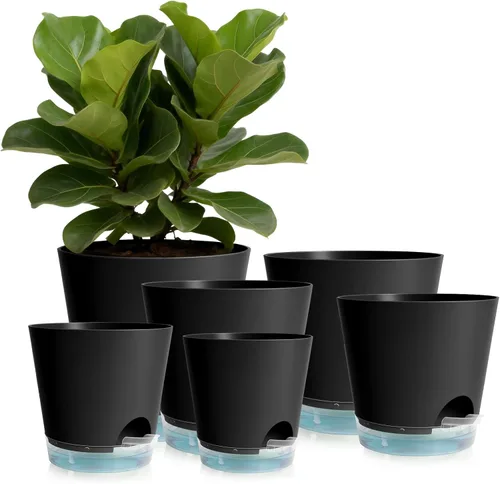 Miniatura 8 de GARDIFE Macetas de 10/9/8 pulgadas para plantas de interior, macetas auto-regantes, macetas de riego automático, macetas de flores, negras