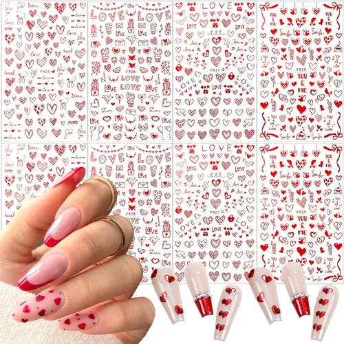 Miniatura 24 de Calcomanías de uñas de gato, 8 hojas de calcomanías autoadhesivas 3D con diseño de gato dorado, plateado, negro, blanco, para niños, niñas, mujeres