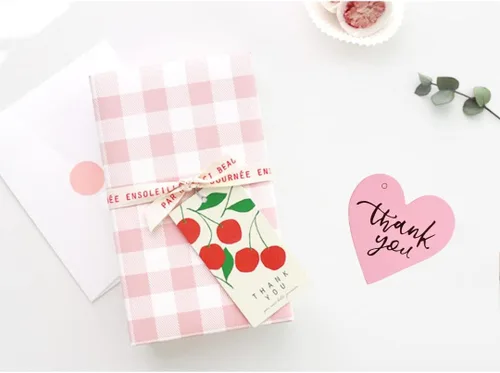 Miniatura 5 de Etiqueta de regalo de agradecimiento con corazón rosa (50 unidades), ideal para recuerdos de boda, baby shower, despedida de soltera, fiesta