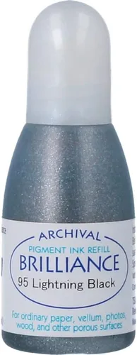Miniatura 10 de Tsukineko Tinta pigmentaria Brilliance de 20 cc, almohadillas de tinta brillantes y gotas de rocío, color blanco claro de luna Moonlight White