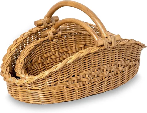 Miniatura 9 de The Basket Lady Cesta de Mimbre Recolectora, Pequeña, 18.5 pulg. L x 10 pulg. A x 9 pulg. Al, Sandstone (Se Vende Individualmente)