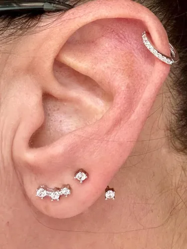 Miniatura 4 de MODRSA 20g 16g Tragus Piercing Jewelry Helix Earrings Threadless Flat Back Earrings for Women Forward Helix Cartilage Earring Tragus Jewelry Medusa