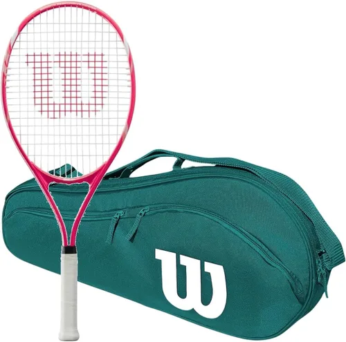 Miniatura 8 de Wilson Serena Pro Lite - Raqueta de tenis con una bolsa de tenis Advantage II y 1 lata de pelotas de tenis rosadas Bolsa Ventaja Negra