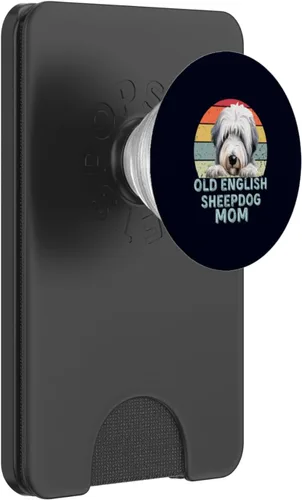 Miniatura 8 de Antiguo perro pastor inglés perro mamá retro vintage amantes de los perros PopSockets intercambiables PopGrip