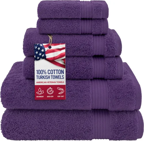 Miniatura 36 de Toalla American Veteran, Juego de Toallas de Mano para Baño de 4, 100% Conjunto de Toallas de Mano Turcas de Algodón, Toallas de Mano Suave