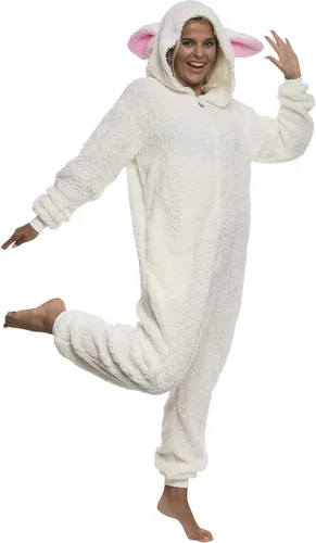 FUNZIEZ! - Mameluco para adultos, disfraz de animal de Halloween, traje de cosplay de felpa de una pieza, para mujeres y hombres