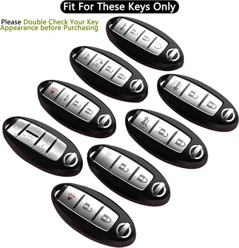Miniatura 2 de para llavero de Nissan, funda de poliuretano termoplástico suave con protección de 360 grados, con llavero de cuero para Nissan Altima Maxima Murano