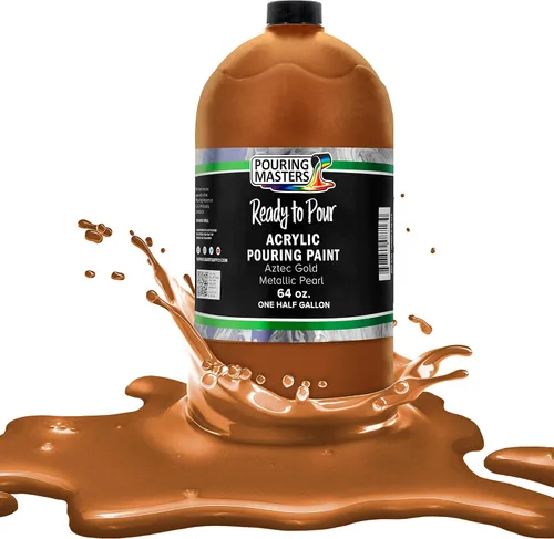 Miniatura 43 de Pouring Masters - Acrílico metálico dorado de 24 quilates - Listo para verter - Pintura para verter - A base de agua premezclada de 32 onzas
