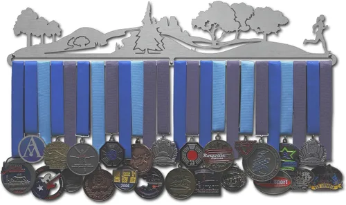 Miniatura 10 de Allied Medal Hangers - Trailscape - Corredor masculino o femenino - Múltiples opciones de tamaño disponibles - Soporte para premios deportivos