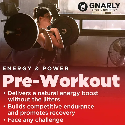 Miniatura 3 de Gnarly Nutrition Polvo natural para pre-entrenamiento, mango - Certificado NSF Contents, resistencia y recuperación - Vegano pre-entrenamiento