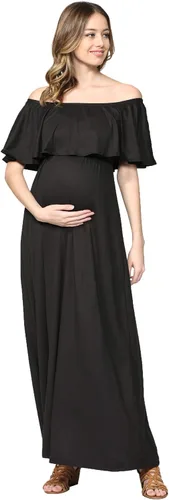 Vestido de maternidad con hombros descubiertos, vestido largo para mujeres embarazadas, para fiestas de recién nacidos, o sesiones de fotos