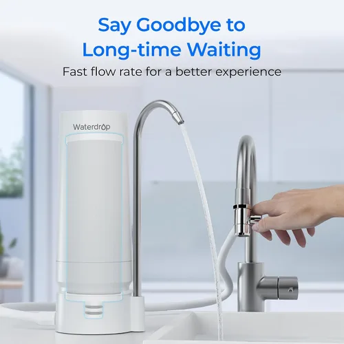 Miniatura 8 de Waterdrop WD-CFF-03 Filtro de agua de repuesto, filtro de agua para encimera, vida útil de 4000 galones, filtros de agua de repuesto para fregadero
