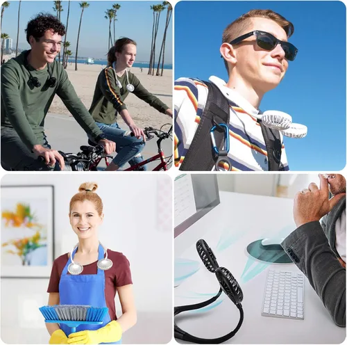 Miniatura 7 de YALTOON Ventilador de cuello – Ventilador manos libres con batería de 2600 mAh, ventilador portátil para colgar alrededor del cuello para pesca