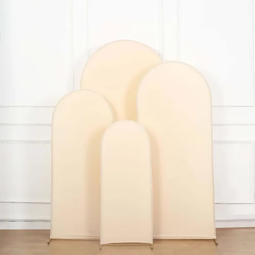 Miniatura 50 de Efavormart - Funda de elastano ajustada de elastano beige de 5 pies, ajuste cómodo, manga de fondo redonda para temas bohemios neutros y escenarios