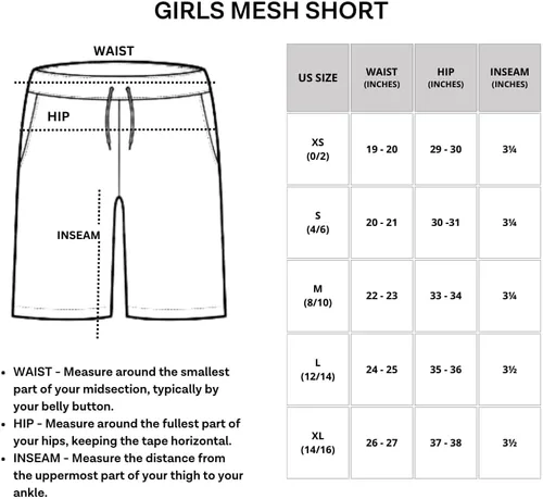 Miniatura 6 de Real Essentials Paquete de 4 pantalones cortos deportivos de malla para niñas con bolsillos