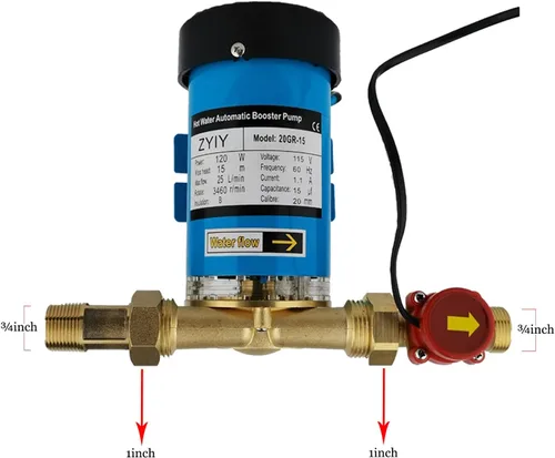 Miniatura 2 de 120W Bomba de presión de agua para el hogar 115V 25L/min Bomba de refuerzo de agua automática para tubería de agua del grifo doméstico Con