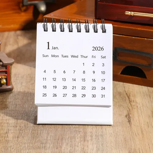 Miniatura 7 de Mini calendario de escritorio 2026-2027 - enero de 2026 hasta junio de 2027, calendario de escritorio pequeño, mini calendario diario de 8.82 oz/m²