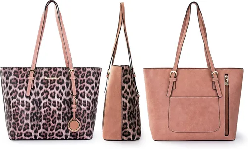 Miniatura 3 de Montana West Monederos para mujer, juego de 3 piezas, bolso de mano con estampado de leopardo