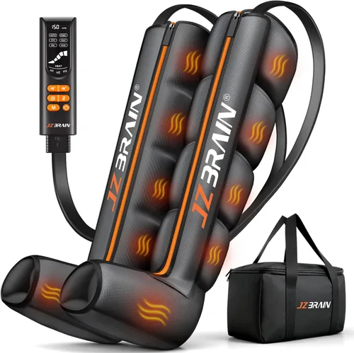 Miniatura 10 de JZBRAIN Botas de compresión de aire Masajeador de piernas: recuperación secuencial de piernas completas con calor, 6 modos y 11 intensidades