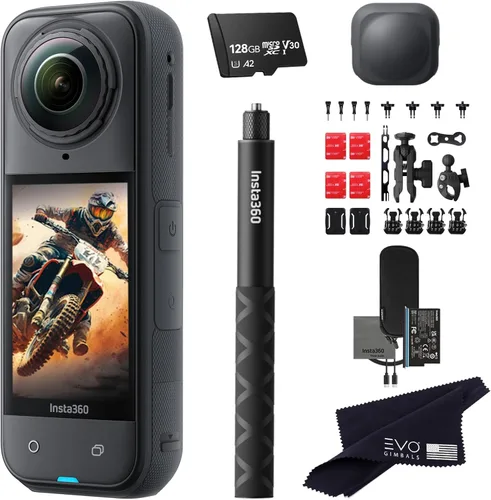 Miniatura 15 de Insta360 X5 Paquete para Motocicleta - Cámara de acción impermeable 360 de 8K con sensores de 48 MP de 1/1.28", video HDR 360 de 8K, 72MP, lente