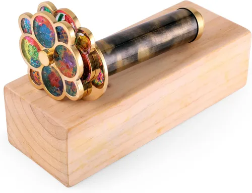 Miniatura 2 de Caleidoscopio de latón hecho a mano, estética vintage, lente de espejo 3D perfecto para amigos y familiares, regalo ideal para el día de San