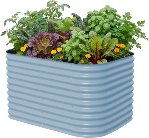 Miniatura 29 de Vego garden Jardinera elevada redonda de 32 pulgadas de alto y 42 pulgadas para jardín, para verduras, flores, patio, gris moderno