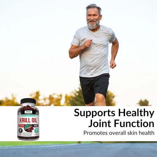 Miniatura 3 de Kaya Naturals - Aceite de krill antártico de 500 mg con Omega 3, EPA, DHA, fosfolípidos y suplemento de astaxantina - Vitamina para el cerebro