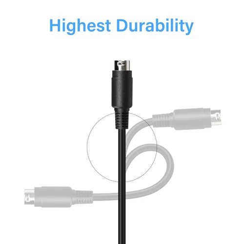 Miniatura 4 de Cable de repuesto de 18AWG 4 pines DIN macho coleta DIY para sistema de cámaras CCTV cargadores adaptador (4.9 pies)