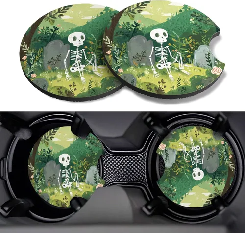 Miniatura 13 de Posavasos para automóvil, paquete de 2 posavasos para automóvil, 2.75 pulgadas, antideslizantes y absorbentes, para portavasos de automóvil