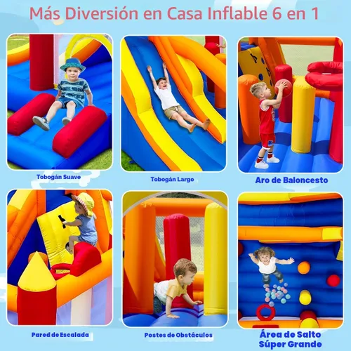 Miniatura 6 de Baralir Casa de Rebote Inflable con Área de Salto Extragrande de 8.98 * 4.82 Pies, Casa de Rebote para Niños con Tobogán Extra Largo de 88 Pulgadas