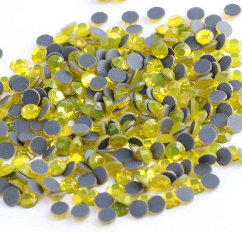 Miniatura 2 de BEADSLAND - Diamantes de imitación de cristal termoadhesivos, piedra cortada a máquina, 1440 unidades/paquete (amarillo limón, SS20/5 mm)