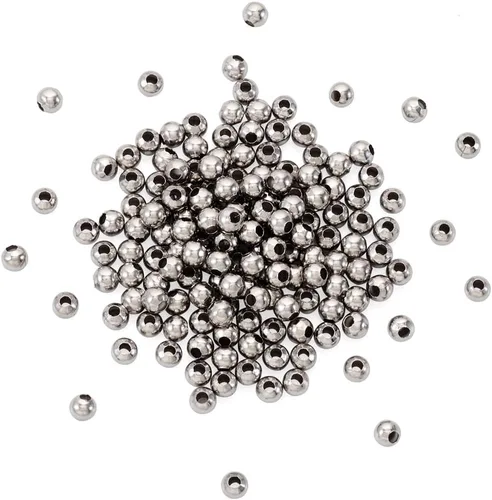 Miniatura 7 de MegaPet - 1000 cuentas espaciadoras de metal de 0.118 pulgadas de acero inoxidable 304, cuentas sueltas de acero inoxidable para manualidades