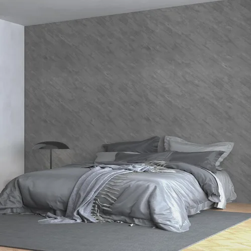 Miniatura 8 de 3yecao Papel tapiz de hormigón gris de gran tamaño de 16"×591" pulgadas, despegar y pegar, papel de contacto de hormigón gris grueso impermeable 3D