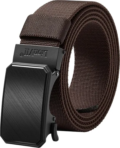 Miniatura 16 de LionVII Cinturón para hombre con trinquete elástico, cinturón elástico para el trabajo con hebilla automática para hombres, 1 3/8" ajustable