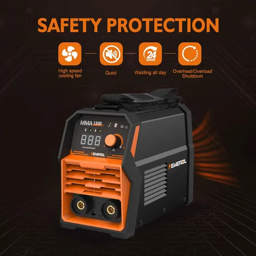 Miniatura 3 de Femerol Soldador de palo 130A, mini y portátil MMA soldador de arranque en caliente 110V máquina de soldadura ARC pantalla digital IGBT inversor