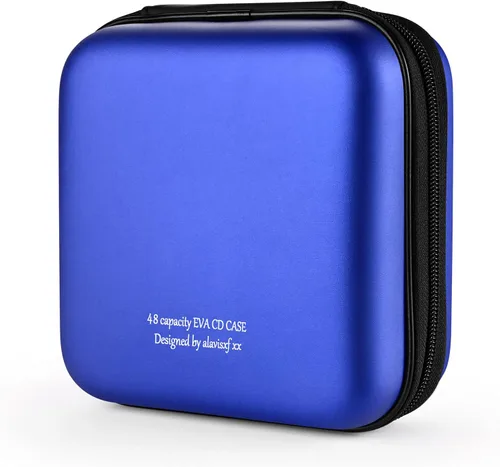 Miniatura 22 de alavisxf xx Estuche para CD, funda protectora de EVA para DVD de 28 capacidades, portátil, con cremallera, para CD, organizador de almacenamiento