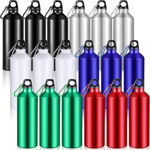 Miniatura 9 de Potchen Paquete múltiple de 18 botellas de agua de aluminio a granel para graduación de fin de año, enfermeras, profesores, regalos de metal, Varios