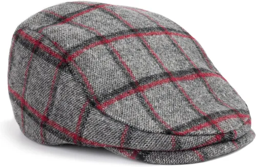 The Original Boston Scally - Gorra plana de periódico a cuadros - Sombrero de algodón de un solo panel para hombre