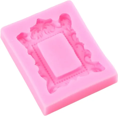 Miniatura 5 de Marcos de fotos Molde de silicona para marcos de fotos, moldes de fondant, moldes de estilo barroco, molde de marco de desplazamiento