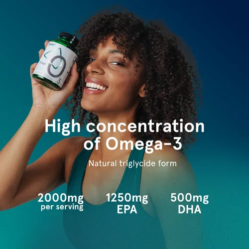 Miniatura 3 de Puori Suplemento de aceite de pescado Omega 3 – Aceite de pescado capturado salvaje ultra puro y sin eructos con 2000 mg de ácidos grasos Omega 3