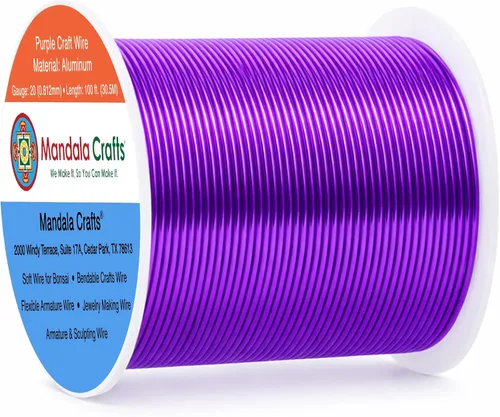 Miniatura 27 de Mandala Crafts - Alambre de aluminio anodizado de 8 calibre para hacer joyas - 9.75 m de alambre flexible negro colorido - Flexible para bonsái