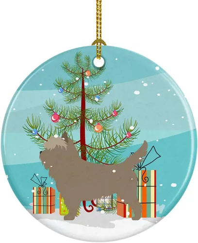Miniatura 25 de Caroline's Treasures American Toy Fox Terrier - Adorno de cerámica de Navidad para colgar en el árbol de Navidad, decoración para el hogar, Navidad