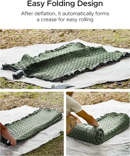 Miniatura 8 de Acacia 4" Thick Self Inflating Sleeping Pad with Foam, Innovative Y-Shaped Telescopic Structure, Ultraportable Camping Air Mattress with Pump Sack