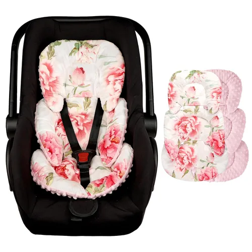 Miniatura 10 de Soporte floral para la cabeza y el cuerpo del asiento de automóvil, inserto reversible 2 en 1, cojín suave para asiento de automóvil, cochecito
