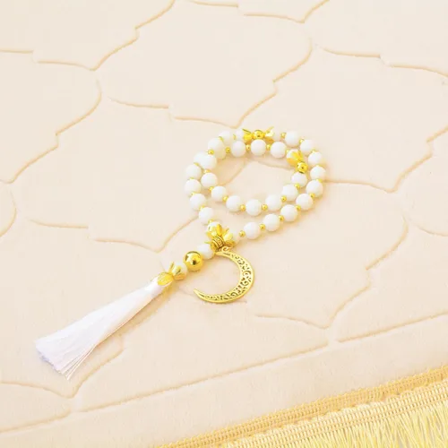 Miniatura 4 de Alfombra de oración musulmana con cuentas de oración Tasbih, espuma viscoelástica suave para oración islámica, tapete de oración islámica acolchado
