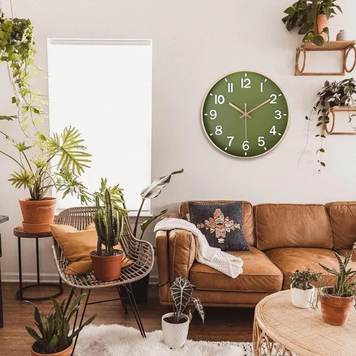 Miniatura 4 de AIRUIFU Reloj de pared silencioso de 8 pulgadas, funciona con pilas, reloj analógico para oficina, hogar, cocina, dormitorio, sala de estar